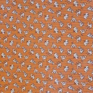 Wilmington Cotton Orange tan & brown calico Camel Elephant fabric 1 yard